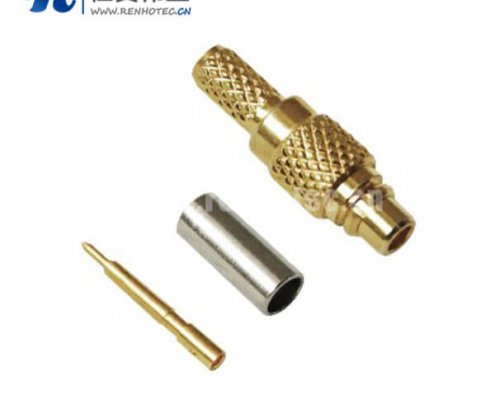 mmcx直式压接公头接插件接rf射频同轴线缆