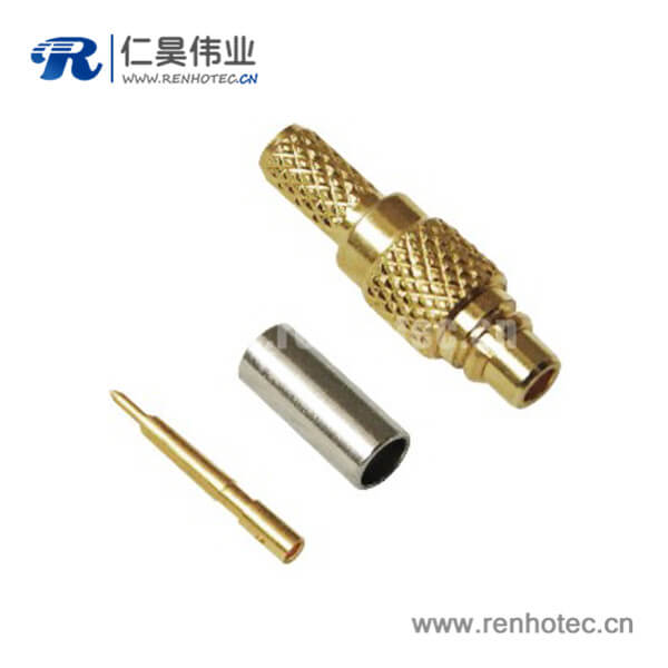 RHT-631-0006 mmcx直式压接公头接插件接rf射频同轴线缆