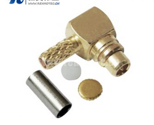 mmcx接插件公头弯式压接射频同轴线缆