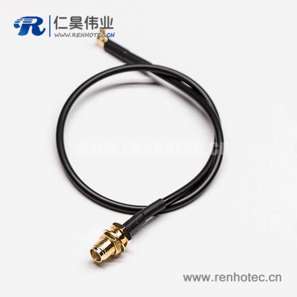 12 射频线接SMA直式母头转MMCX弯公头组装线材压接
