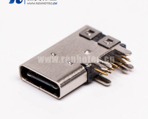 接插件 type-C母头弯式侧插式usb3.0接插件