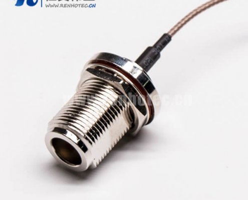 N射频同轴线直式180度母头穿墙式防水