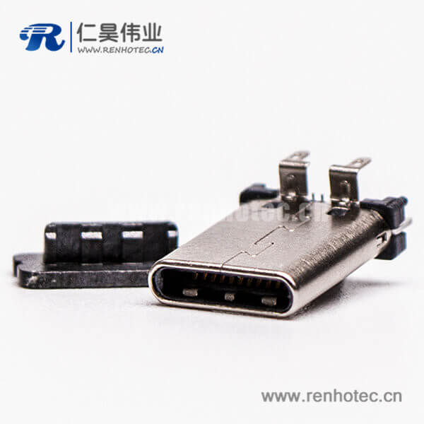 14-4 直立式公头type-c穿孔插拔接PCB板