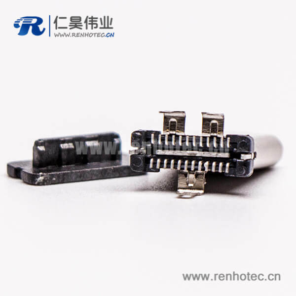 14-5 直立式公头type-c穿孔插拔接PCB板