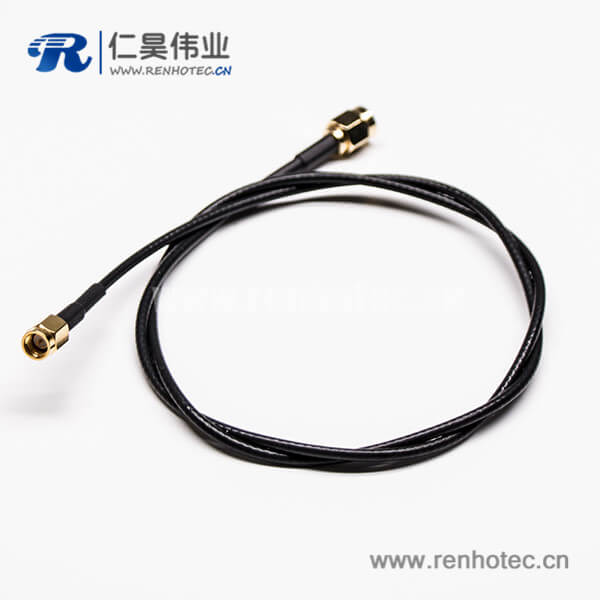 15 SMA射频线180度公头转SMA公头组装线材黑色