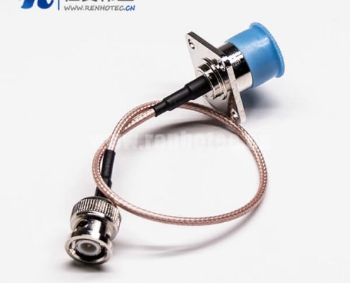 BNC公头转N型母头四孔法兰直式组装线材