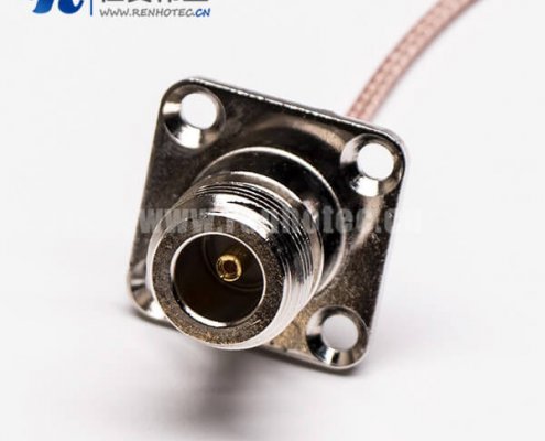 BNC公头转N型母头四孔法兰直式组装线材