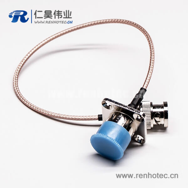 17 BNC公头转N型母头四孔法兰直式组装线材