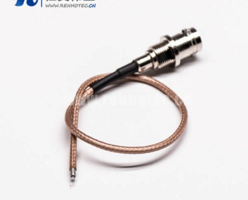 18-1 同轴线BNC母头板后安装穿墙式压接