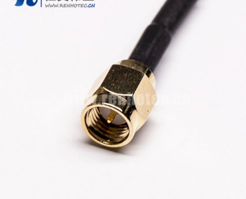 19-3 SMA公转SMA公头直式180度黑色同轴线组装线材