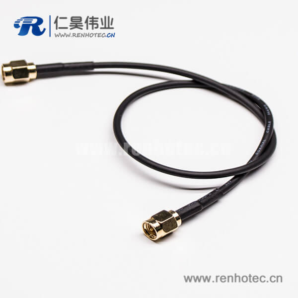 19 SMA公转SMA公头直式180度黑色同轴线组装线材
