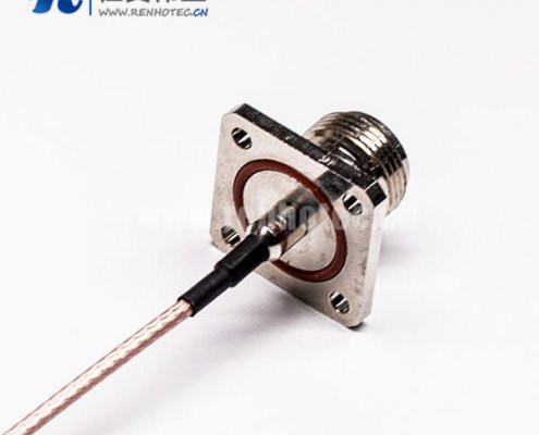 20-1 N型母头接插件直式4孔法兰转弯式MMCX公头同轴线缆