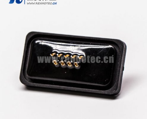 db9防水接头IP67公头双排车针接线焊接