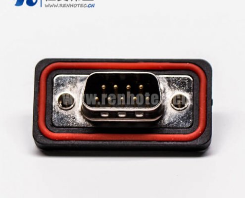 db9防水接头IP67公头双排车针接线焊接