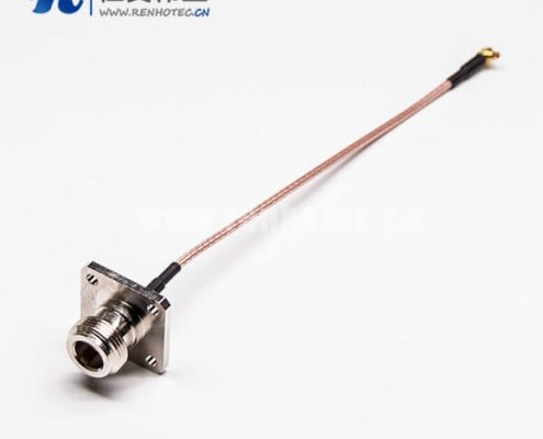 20 N型母头接插件直式4孔法兰转弯式MMCX公头同轴线缆