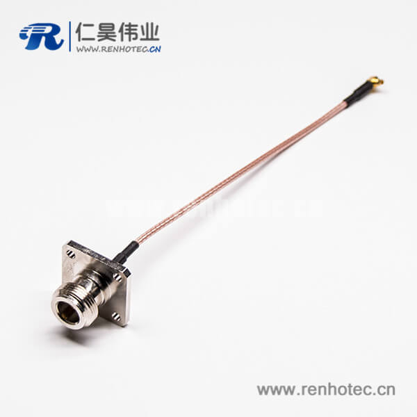 20 N型母头接插件直式4孔法兰转弯式MMCX公头同轴线缆