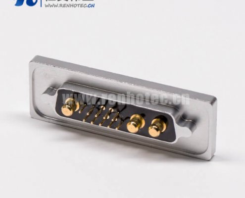 26-1 大电流db13w3防水金属面板直式母座接PCB板