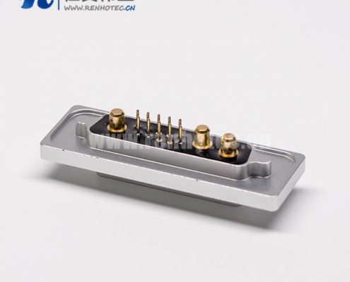 26-2 大电流db13w3防水金属面板直式母座接PCB板