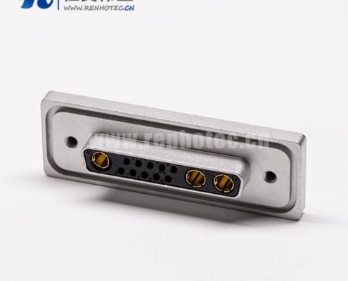 28-2 db大电流接插件母头弯式13w3插孔接PCB板