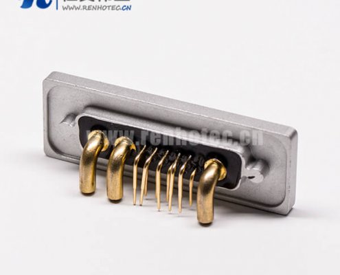 28-3 db大电流接插件母头弯式13w3插孔接PCB板