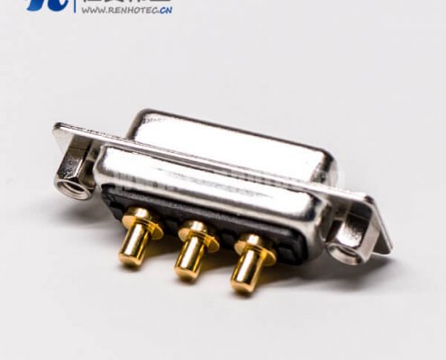 大电流db3w3母座180°焊板铆锁接PCB板混合型接插件