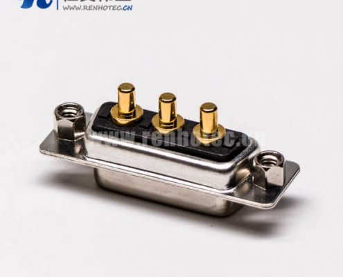 大电流db3w3母座180°焊板铆锁接PCB板混合型接插件