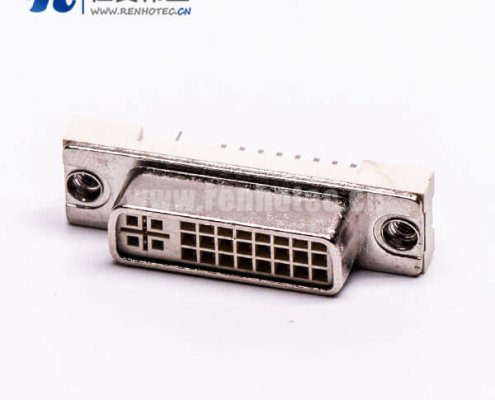 dvi 接插件24+5直式母头带鱼叉插PCB板