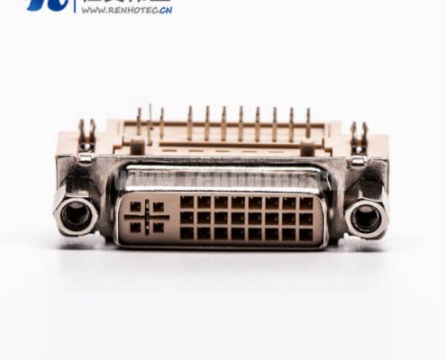 dvi 24+5接口带螺母弯角插板带鱼叉脚接pcb板