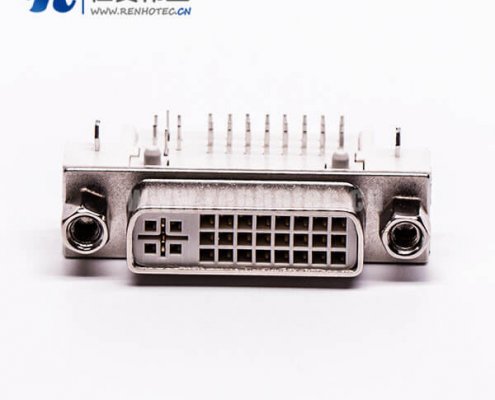 接插件dvi24+5弯头带螺母插板母头带鱼叉