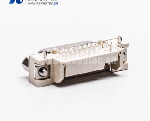 接插件dvi24+5弯头带螺母插板母头带鱼叉