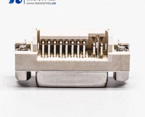 dvi接口24+5弯角母头插板带鱼叉白色胶芯