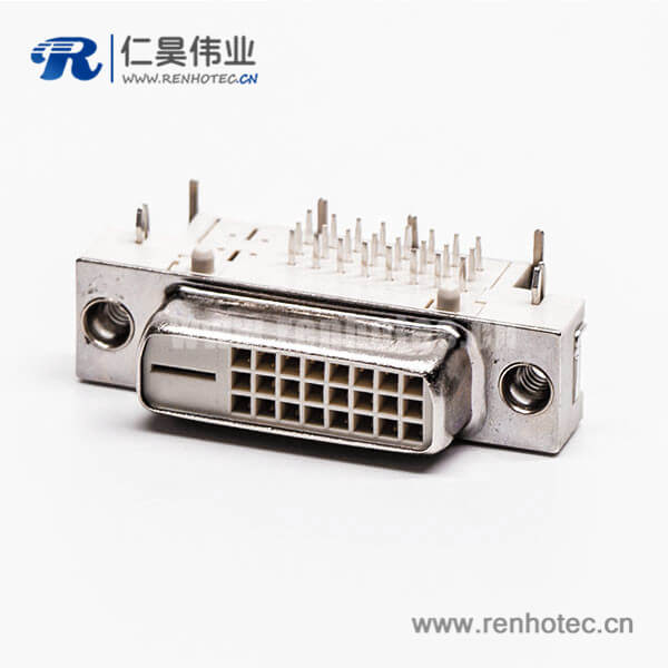 dvi弯母头插板24+1白色胶芯接PCB板