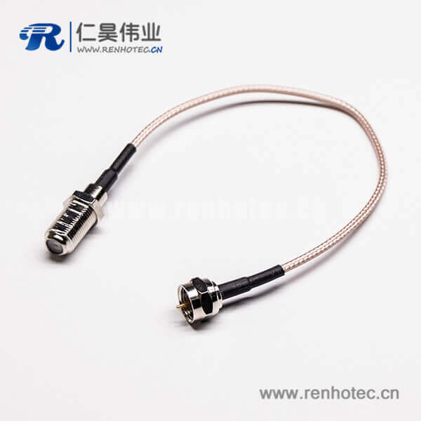 4-1 F头同轴线直式180度公头转母头接RG179线