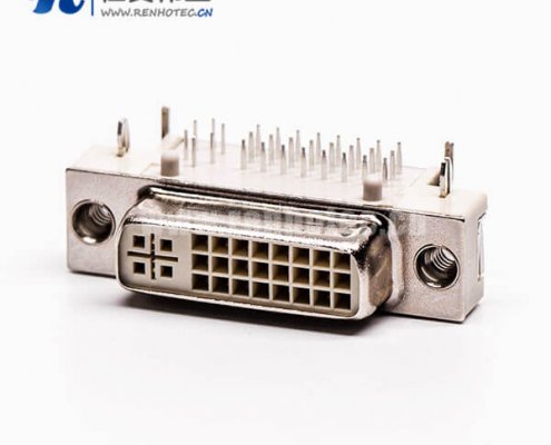 dvi接口pcb板弯角母头插板带鱼叉穿孔