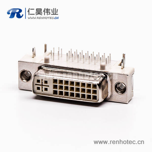 dvi接口pcb板弯角母头插板带鱼叉穿孔