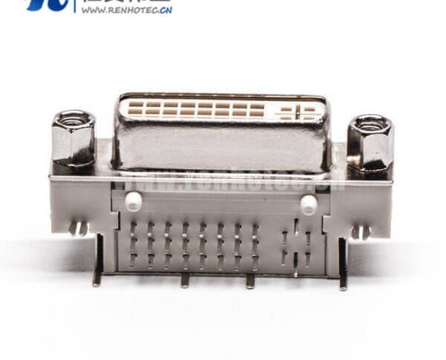 dvi接口显示器24+5母头弯式带螺母插板白色胶芯