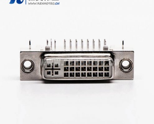 dvi面板安装24+5母头弯式插板带鱼叉接PCB板