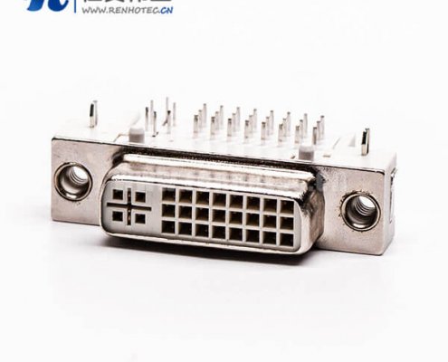 dvi面板安装24+5母头弯式插板带鱼叉接PCB板