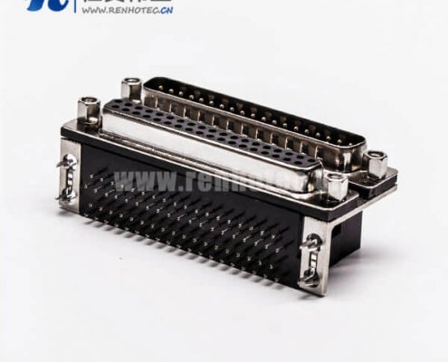 37针 D-Sub 孔型插座CD81型双层公对母弯式接插件接PCB板