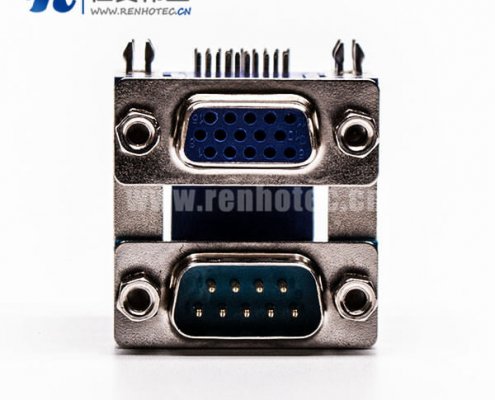 db接插件弯头双胞胎9公针15母针9.89铆锁接PCB板