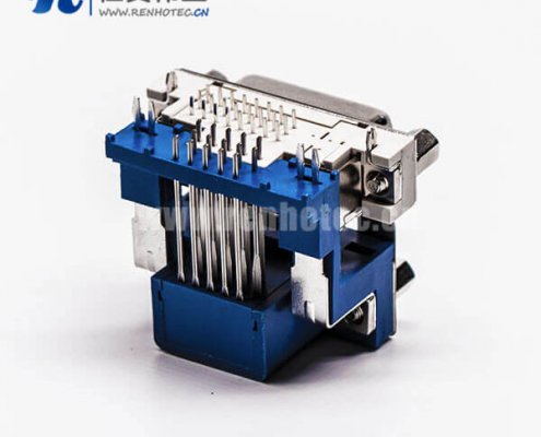 dvi接口与D-SUB15高密度母头弯式铆锁结构带鱼叉