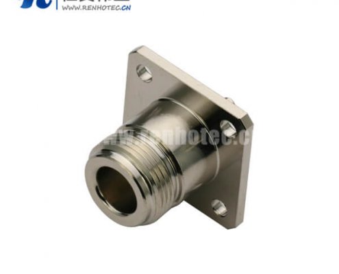 n头母头射频同轴插座4孔法兰盘面板连接线UT141