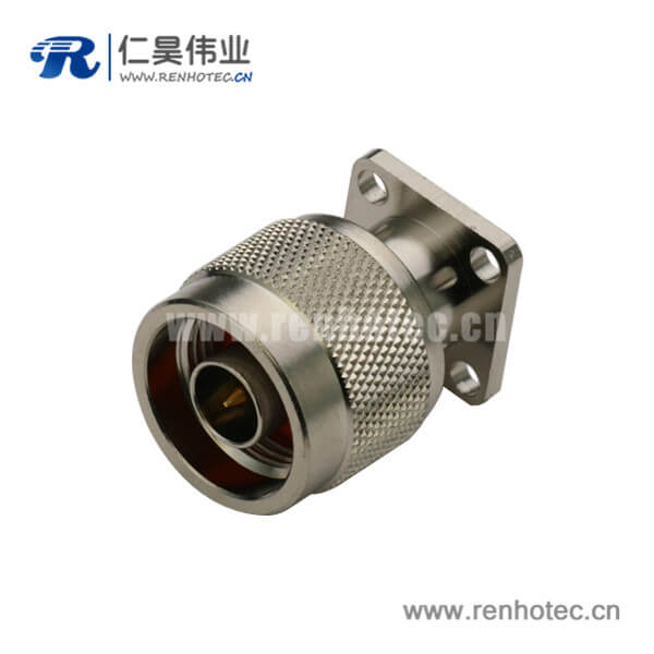 DOSIN-805-1034 n头公头直式射频同轴接插件4孔法兰盘面板安装