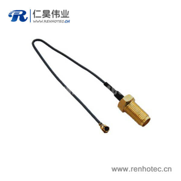 DOSIN-811-0001 sma镀金穿墙式母头射频同轴线材接ipex