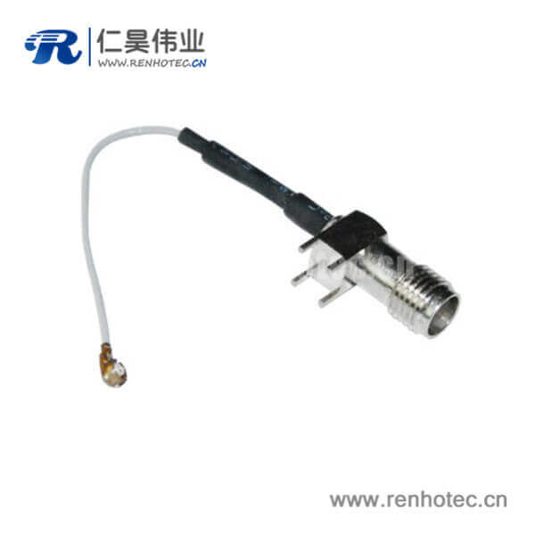 DOSIN-811-0003 IPX U.FL射频同轴跳线线材接SMA弯插母头