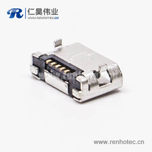 KY-MICRO-05T391-2 micro usb 5pin接口B型SMT母座DIP 6.4 平口