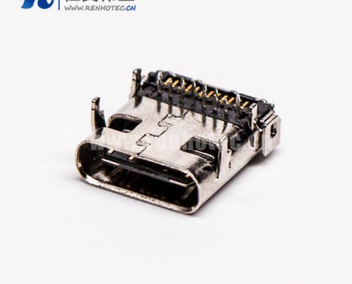 弯头type c母头前插板后贴板接pcb板