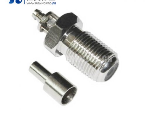 f头直通接插件直式压接式母头同轴线缆