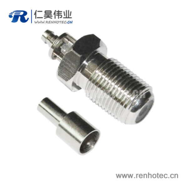 RHT-611-0028 f头直通接插件直式压接式母头同轴线缆