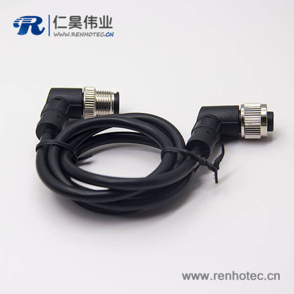 m12电缆弯母头3芯不带屏蔽工业防水接插件m12电缆弯母头3芯不带屏蔽工业防水接插件